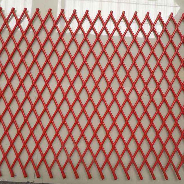 欧腾喷红漆菱形扩张钢板网 建筑钢笆片钢板拉伸网 风机进出口过滤网