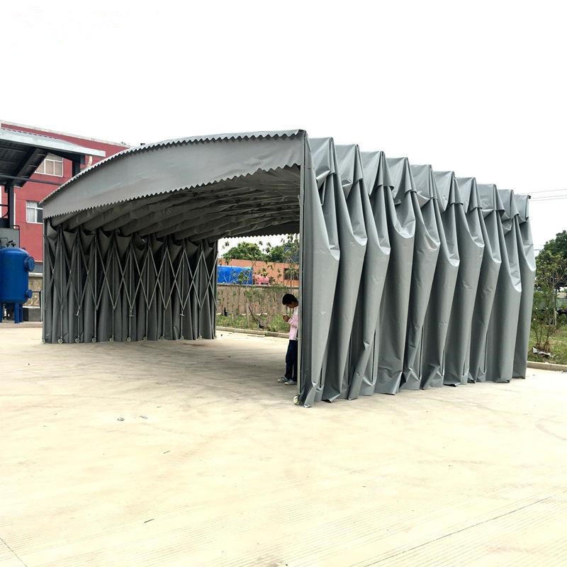 永益雨棚厂家定做大型伸缩折叠活动遮阳篷 可移动推拉货物工厂仓库帐篷 雨棚批发厂家