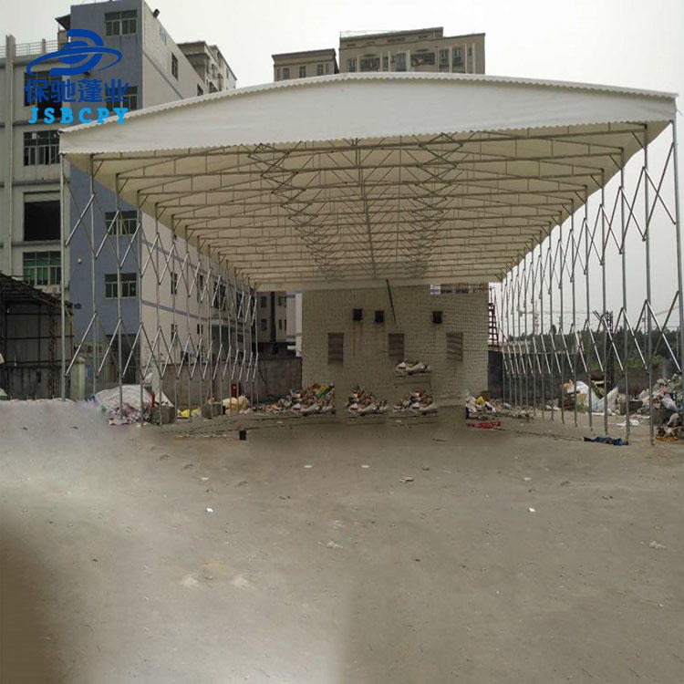 上海厂家定做推拉篷 安装工厂伸缩活动雨棚 户外仓储移动仓库雨棚