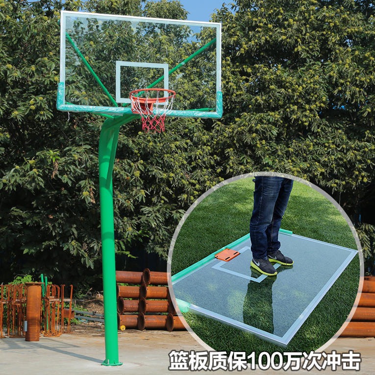 郑州生产户外标准钢化玻璃篮板 篮球架篮板铝合金 鑫龙泰