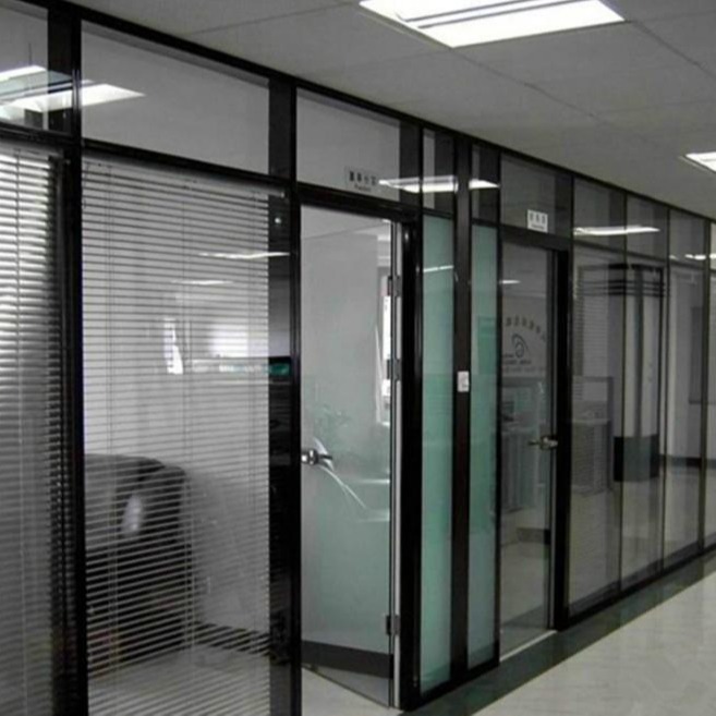 办公室隔音玻璃隔断 铝合金高隔断 板式分层隔断 钢化玻璃隔断