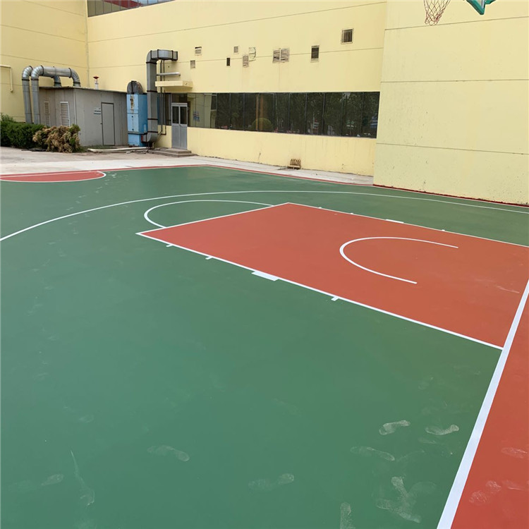 奥美佳 塑胶篮球场铺装 环保硅PU篮球场定制 小区塑胶篮球场施工