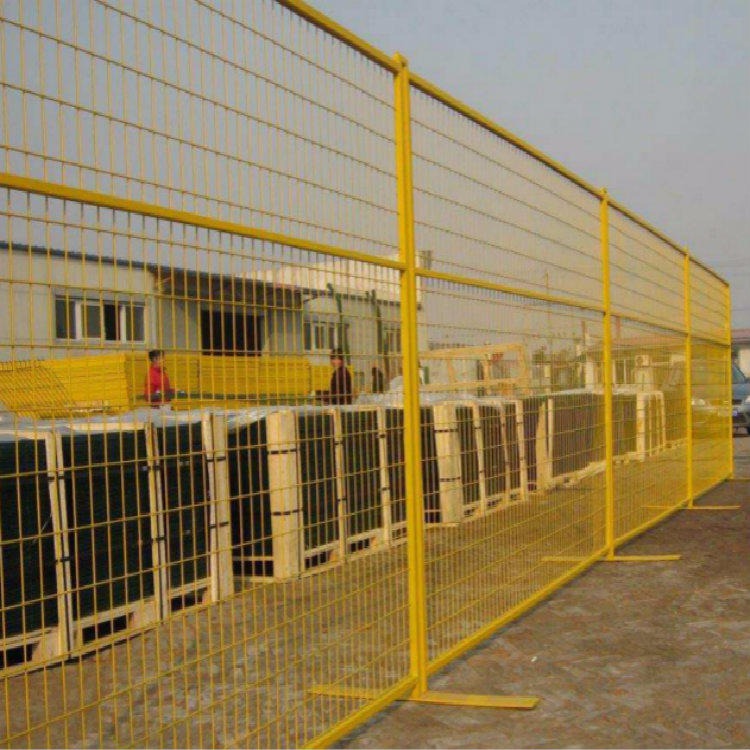 厂区浸塑车间护栏网 移动护栏价格 黄色表面处理 实体厂家