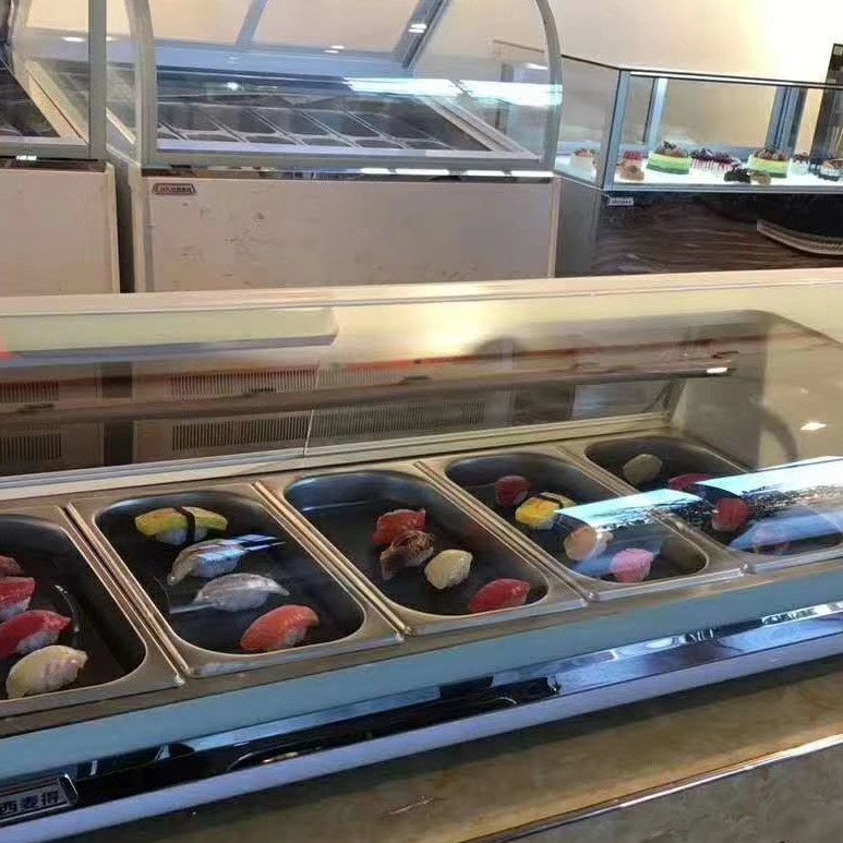 衡阳小型寿司柜  圆弧寿司柜 商用甜品蛋糕保鲜柜   未来雪冷柜WLX-DGG-87