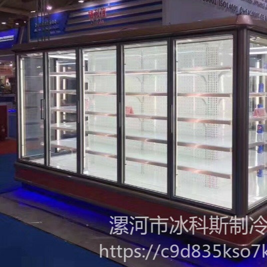 冰科斯-WLX-LSLD-35玻璃门风幕柜,定做立式冷冻柜,立式玻璃门酸奶展示柜图片
