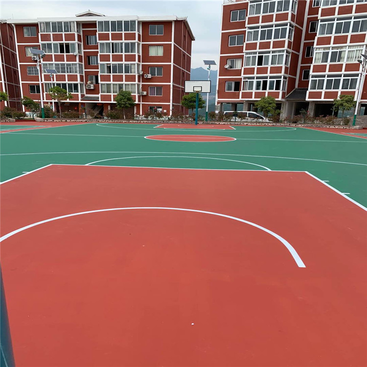 奥美佳 塑胶篮球场铺装 羽毛球场地地板 硅PU篮球场