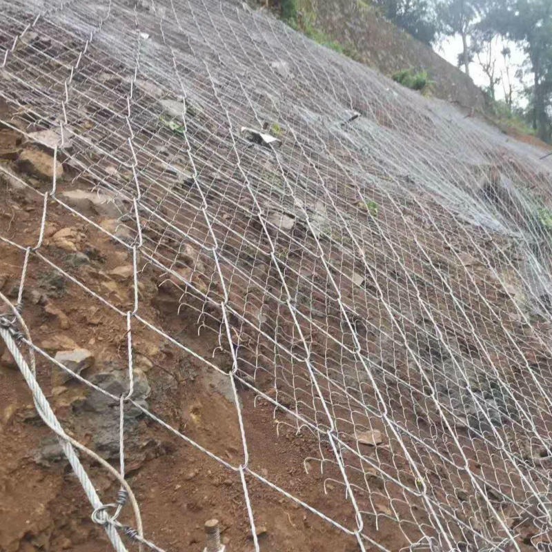 亚奇柔性防护网 山体边坡防护网 拦截落石主动防护网