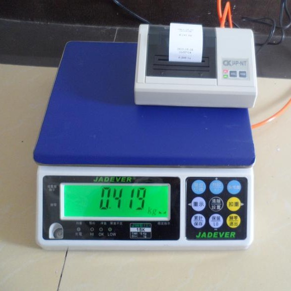 上海宿衡3公斤带打印电子秤 5公斤标签打印机电子称 连接斑马GK888打印机 带串口电子秤