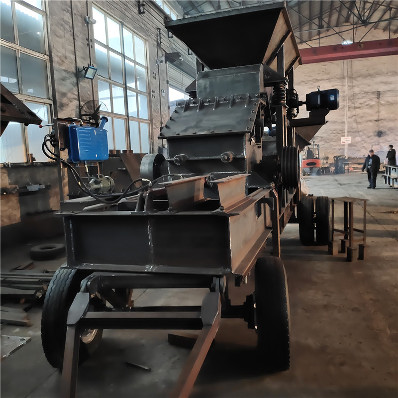 河卵石细碎制砂机械 移动轮胎式破碎机 40吨制砂机 安信可定做各种产量制砂机生产线
