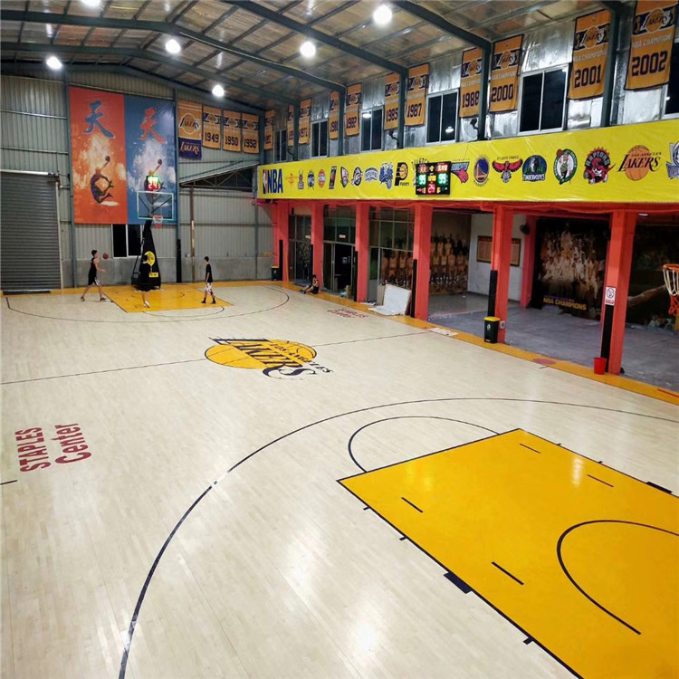 浙江台州 篮球实木地板 篮球场管木地板 防滑