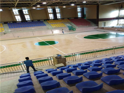 双鑫体育 健身房运动木地板 体育场木地板 室内实木运动地板图片