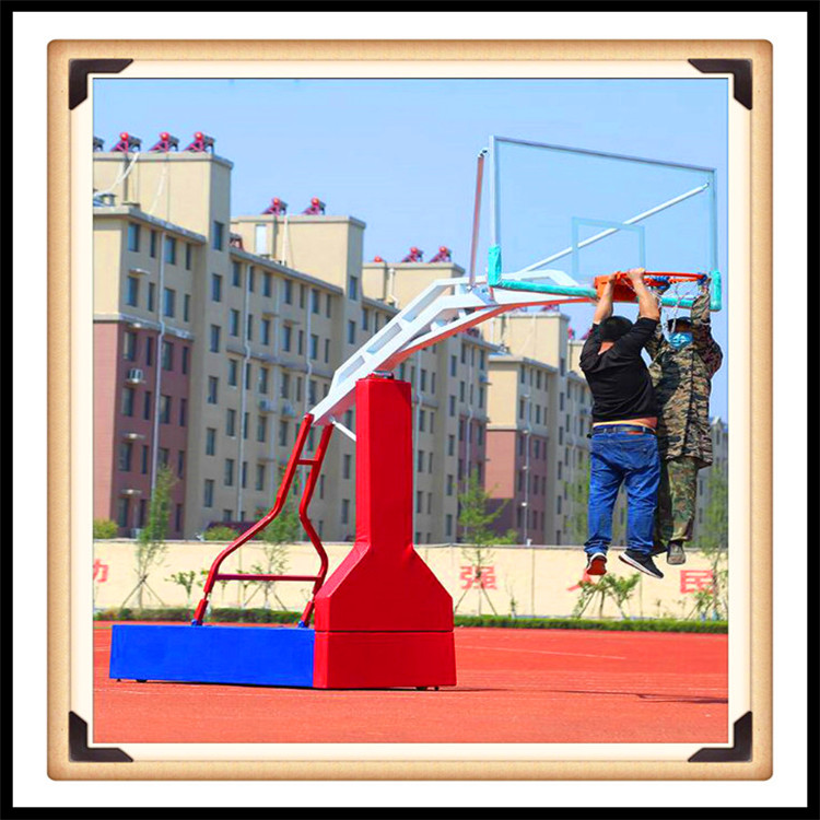 安徽宣城,固定地埋方管篮球架,箱式篮球架,标准地埋篮球架