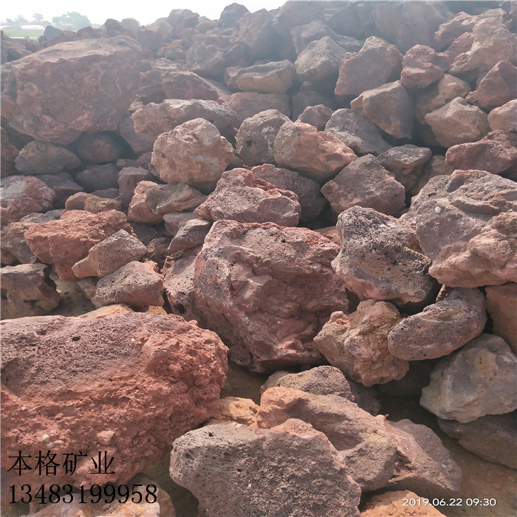 黄山污水处理红色火山石3-5厘米 本格净化水质火山石