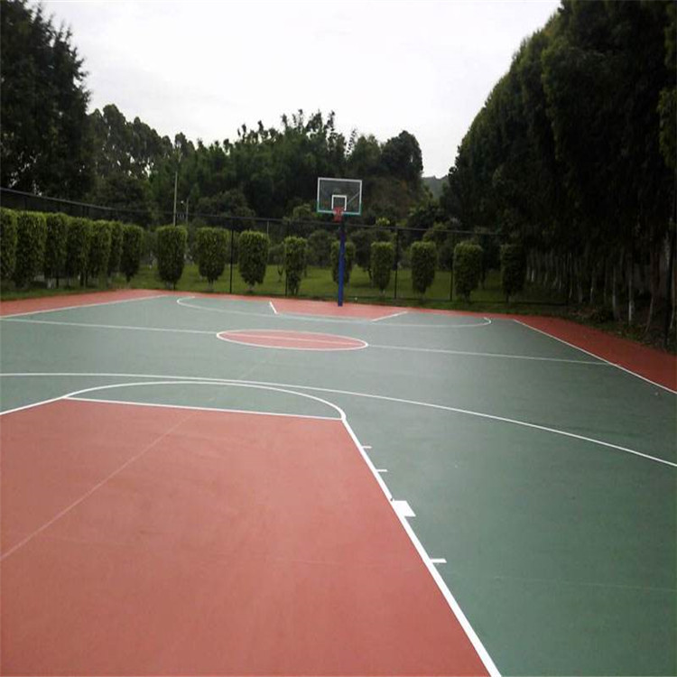 硅pu球场 硅PU篮球场铺设 弹性酸篮球场施工