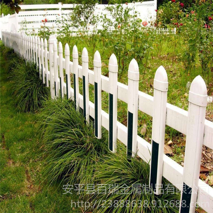 安平百瑞pvc塑钢围栏花池蓝白pvc围价格市政绿化草坪围栏