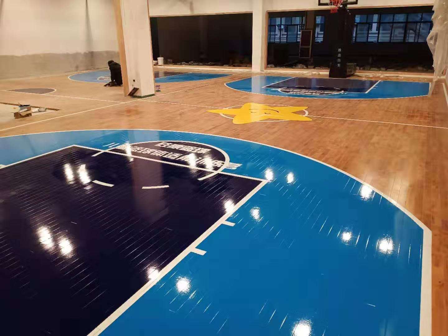 A双鑫 保定枫桦木运动木地板  生产厂家篮球场运动木地板