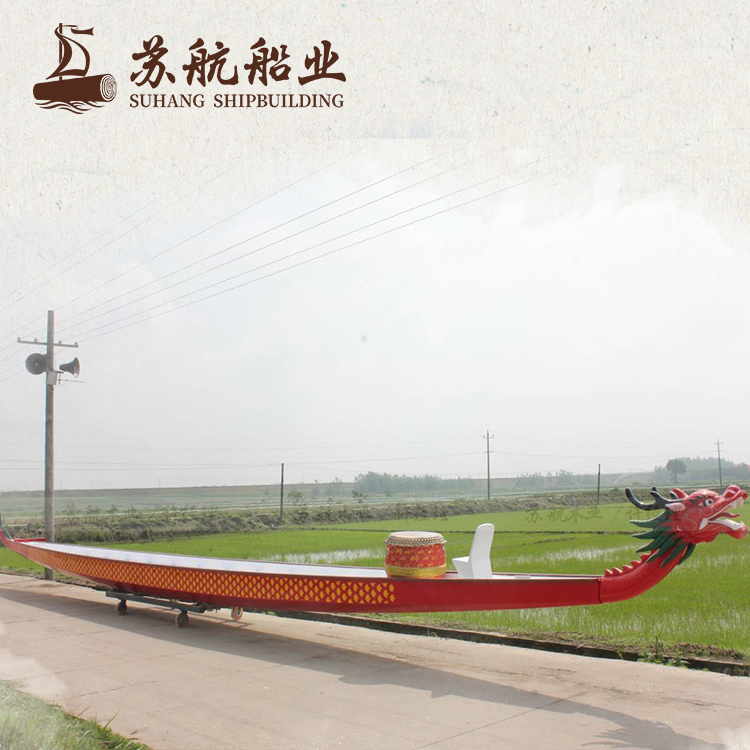 厂家定制手工木质龙舟制作 彩绘刺身款式龙舟船 制造龙舟船木质