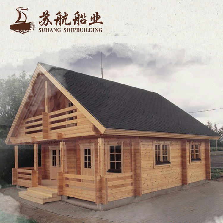 厂家定制重型木屋农庄 双层别墅木屋 带庭院木房子