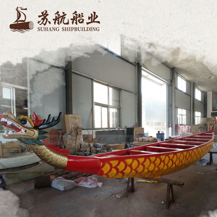 苏航厂家32人木制雕塑龙舟 出售10人端午龙舟 制造龙舟船木质