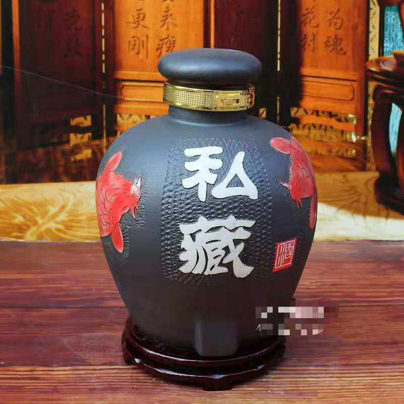 景德镇复古陶瓷酒坛 三斤装陶瓷如意瓶 亮丽陶瓷瓶直销工厂