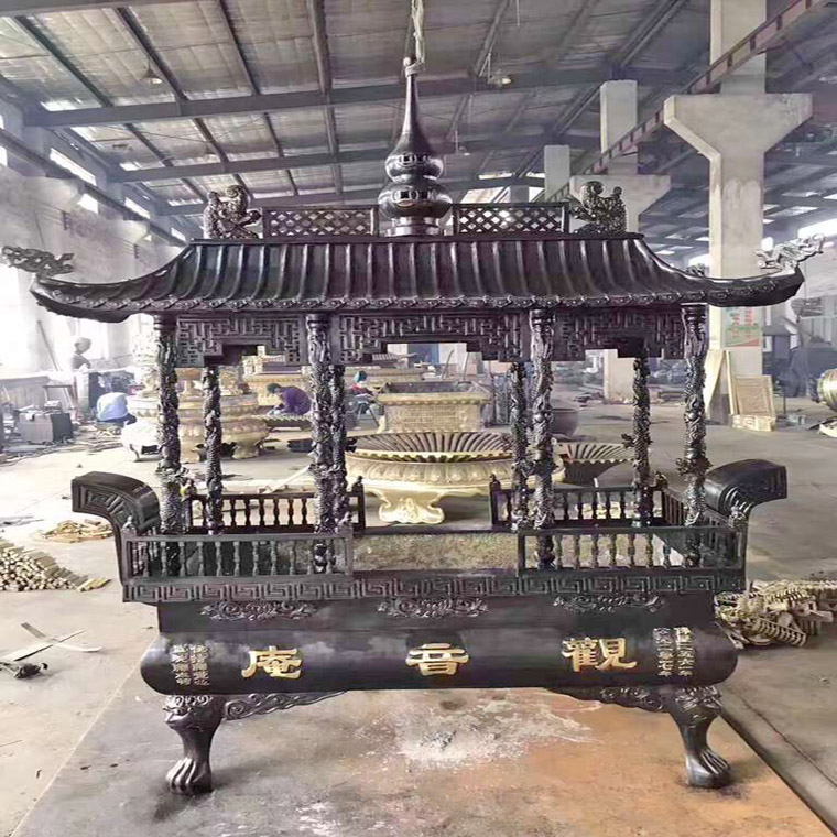优质香炉厂家供应 纪念馆大型香炉 长方八龙柱仿古香炉 景区香炉