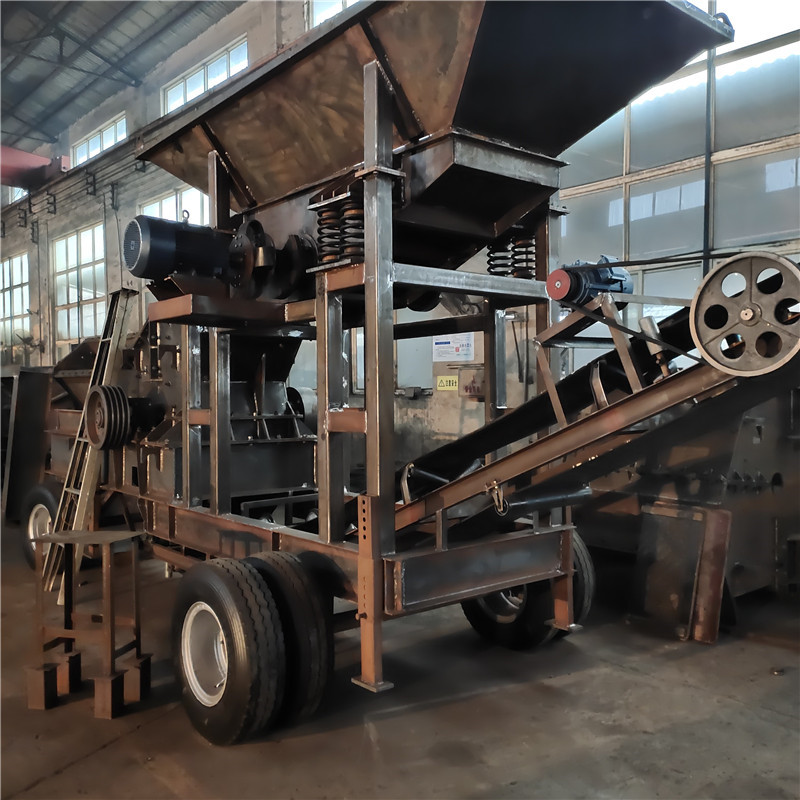 鹅卵石制砂机设备 机制砂设备 移动破碎站 安信可定做各种产量制砂机生产线图片
