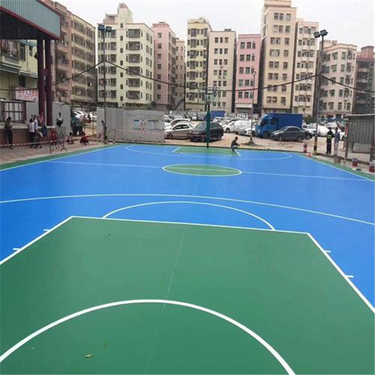江苏淮安防滑彩色塑胶地面 球场塑胶地面 塑胶跑道铺设