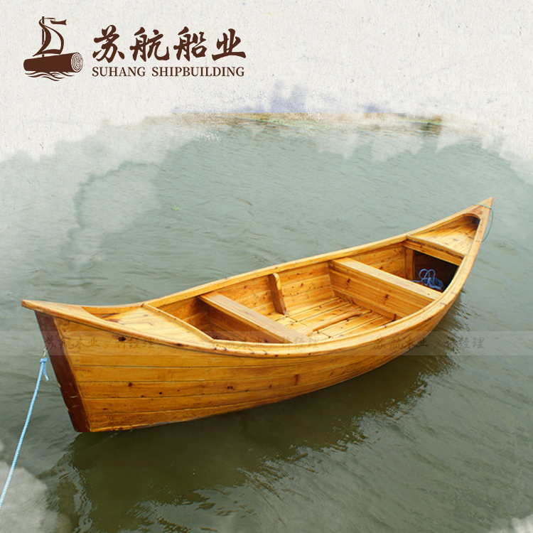 苏航牌景区小观光木船 仿古观光船 旅游休闲手划船