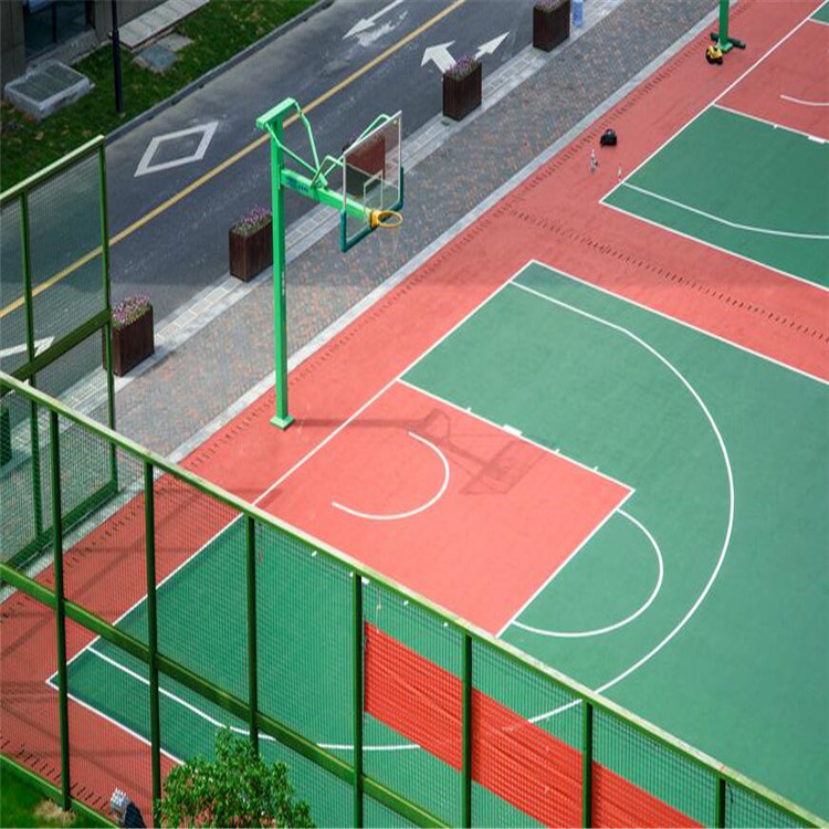 硅pu地面 塑胶球场运动篮球场 硅pu篮球场地胶