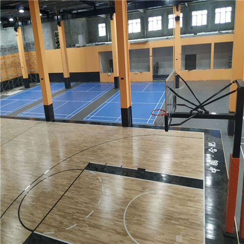 A双鑫 实木篮球馆木地板  库存现货篮球地板翻新