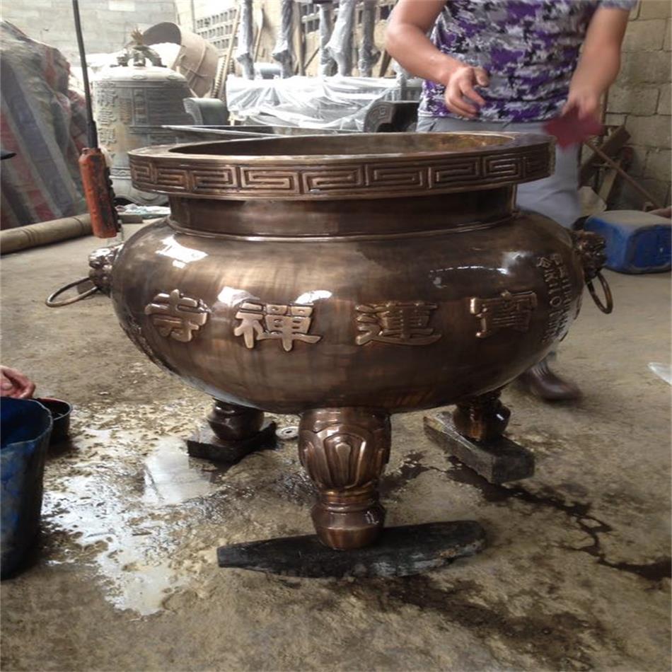 创飞工艺品厂 香炉直销圆形六龙柱香炉 铸铜大型圆形香炉价格