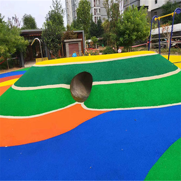 环保epdm塑胶地面施工 epdm弹性塑胶地面 幼儿园彩虹跑道