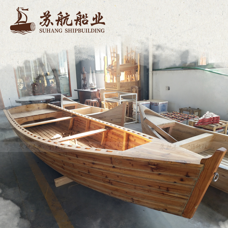 苏航厂家直销木制摇橹手划船 户外观光木船 旅游休闲手划船