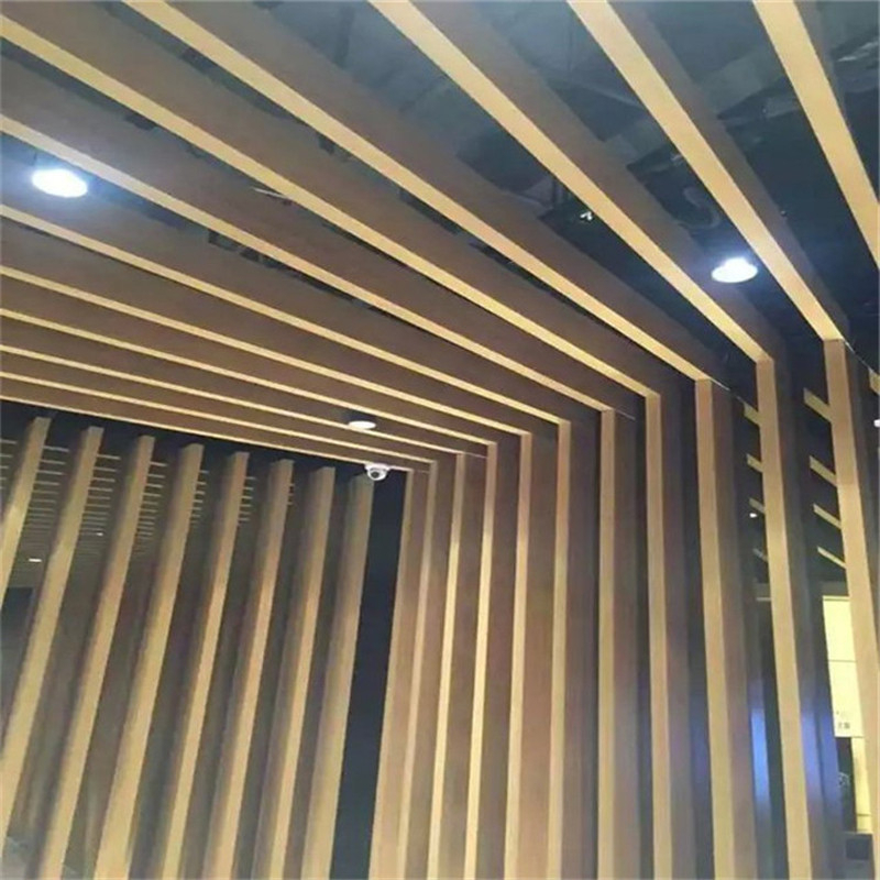咖啡厅木纹型材凹槽铝方管规格齐全,铝方通
