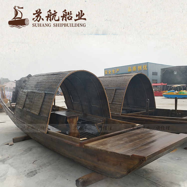 厂家供应仿古餐厅船 休闲餐饮船 做旧处理木船
