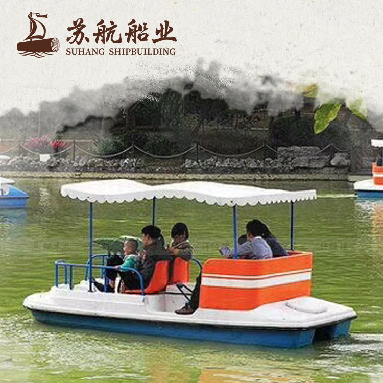厂家供应景区玻璃钢脚踏船 双人情侣游乐观光休闲船 电动天鹅脚踏船