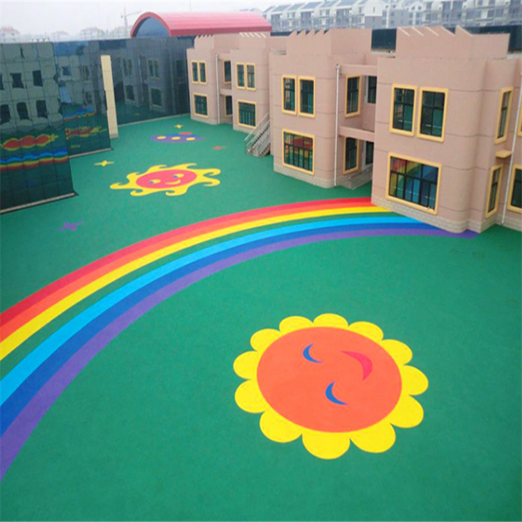 辽宁营口幼儿园彩色地面 epdm弹性塑胶地面 游乐场彩色地面厂家