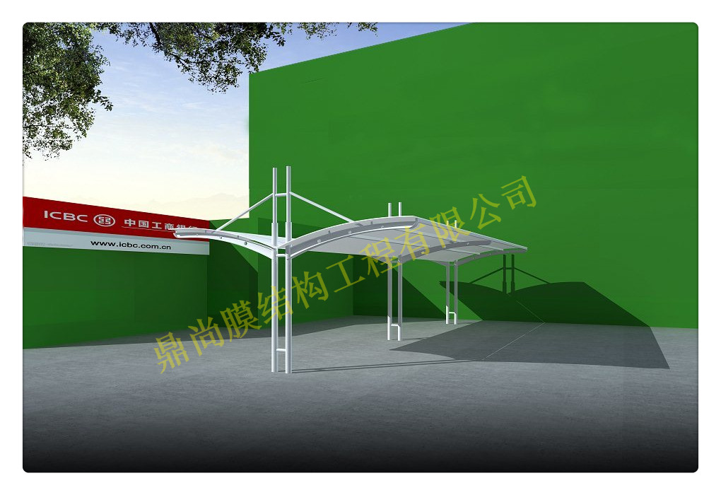 东莞膜结构车棚的膜是材质 停车棚设计图片