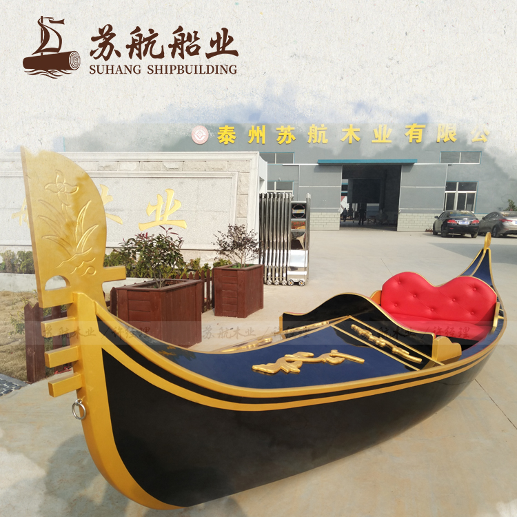 苏航牌欧式手划船 刚朵拉木船 户外装饰船