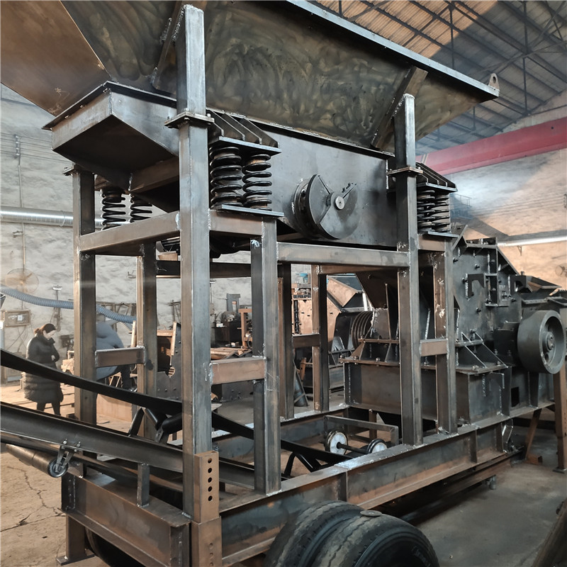 钢渣破碎机厂家 移动轮胎式破碎机 移动式制砂机 安信可定做各种产量制砂机生产线
